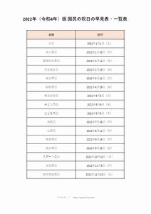 2022年（令和4年）版_国民の祝日